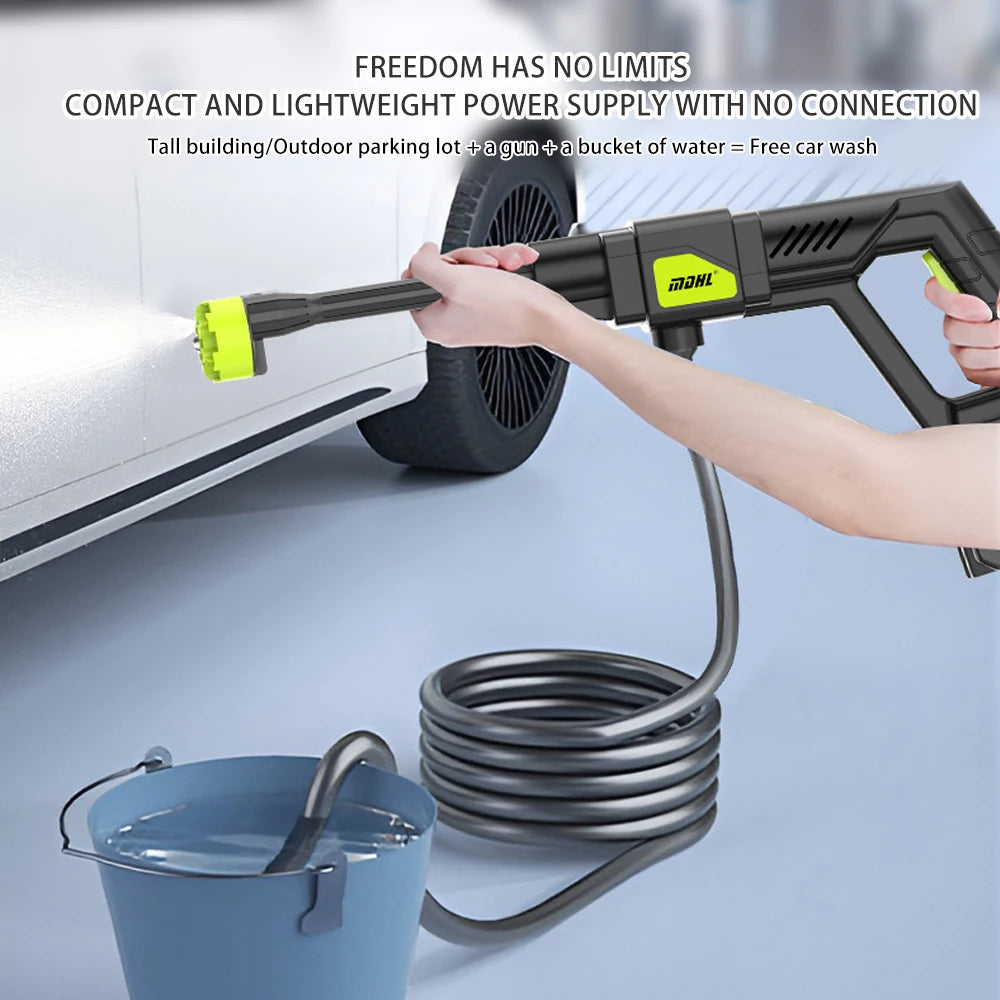 Cordless Pressure Washer Household Portable Car Wash Highpressure Water Gun Turbocharged High-Power Electric Car Washing Machine