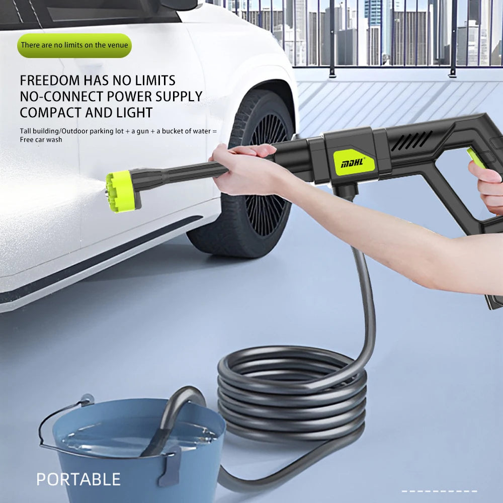 Cordless Pressure Washer Household Portable Car Wash Highpressure Water Gun Turbocharged High-Power Electric Car Washing Machine